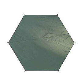 TRIWONDER 六角形 タープ グランドシート 防水軽量 天幕 テントシート キャンプマット 収納バッグ付き (ダックグリーン - XL)