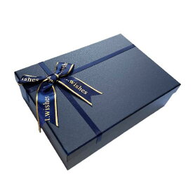 【JANUARY】ギフトボックス ダブルカラー 贈り物 誕生日 パッキングボックス ラッピング用品 大容量 包装 ガールフレンド (ブルー)