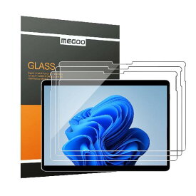 【3枚入】MEGOO ガラスフィルム Surface Pro 9/Pro 8/X 2022（13インチ）保護フィルム 指紋防止/9H高硬度/貼り付けやすい サーフェイス専用 強化フィルム