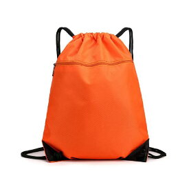 [LIKENNY] ジムサック リュック ナップサック プールバッグ 防水 軽量 折り畳み 多機能 シューズ収納 バッグ バッグ エコ 運動 旅行 アウトドア スポーツバッグ（オレンジ）