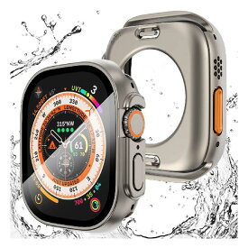 【2023強化版】AMAPC for Apple Watch ケース Apple Watch Ultra 2/Apple Watch Ultra 49mm 用 ケース 360度全面防水 バンド 水泳スポーツ専用 ガラスフィルム 一体型 apple wat