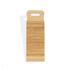 AKOZLIN 洗濯板 天然竹製 ラクラク ウォッシュボード 洗濯用品 ブラシ 丈夫 耐久性 デリケート衣類も傷つけない 取っ手付き 50×17cm