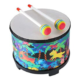 フロアドラム ボンゴトムドラム ドラムスティックなしで使用できるドラム 8インチの子供向け早期教育パーカッションドラム 2つのマレット付き 幼児教育楽器として適し