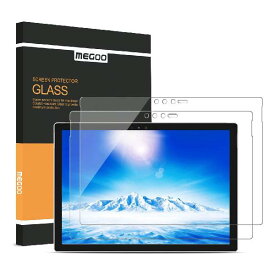 【2枚入り】MEGOO Surface Pro 6 / Surface Pro 5 / Surface Pro 4 強化ガラス保護フィルム 高透過率 自動吸着 滑らかな画面操作 9H硬度 液晶保護フィルム（12.3 インチ）