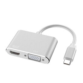 SZJUNXIAO USB Type C to HDMI VGA 変換アダプタ USB-C to hdmi vga 2-in-1 ハブ コンバーター 変換アダプタ 4K画質 同時出力 USB3.1 高速転送 MacBook/MacBook Air 13i