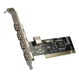 Ulyris PCI USB2.0拡張カード PCI（4 + 1）5ポートUSB 2.0 1.5 / 12 / 480Mbps VIAコントローラカードアダプタ PCI接続 USB2.0 4ポート増設インターフェースボード