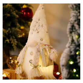 ZEZYXUFM クリスマス飾り 30CM クリスマスノームの装飾品を輝かせる人形 LEDライト付きのノームクリスマスの装飾品 電池式 北欧森の中の老人の妖精人形ですス 装飾 壁 窓 玄関 吊り装飾用 クリスマスツリー飾り クリスマスパーティー プレゼン