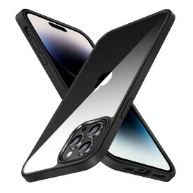 TENDLIN iPhone 14 Pro 用 ケース 黄変防止 クリア PC背面 薄型 軽量 アイフォン 14 Pro 用 カバー 6.1 インチ ケース（ブラック）