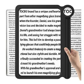 読書用10倍5倍拡大鏡 大きくて軽量な拡大鏡は 本のページ全体の表示領域を提供します小さな印刷物や弱視の読書に最適な手持ち型拡大鏡