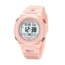 PINDOWSの女性向けデジタルスポーツウォッチは 50メートル防水仕様でLEDバックライト カレンダー アラームクロック ストップウォッチを備えた腕時計です 女性への完璧なギフトとなります