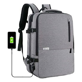 [LAMONKE] ビジネスリュック メンズ 防水 リュック 大容量 4WAY USB充電ポート マチ拡張 バックパック 15.6インチ PCリュック ビジネスバッグ 軽量 通勤 出張 旅行 通学 男女兼用 (グレー)