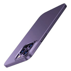 TORRAS iPhone14Pro 用 ケース「極薄軽量」シンプルの極み 絹のような質感 360°全面保護 指紋防止 黄変なし「ガラスフィルム付属」6.1インチ ワイアレス充電対応 アイホン14プロ 用 OriginFit Series カバー パープ