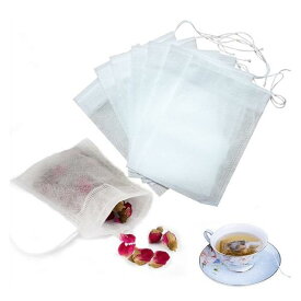 YFFSFDC 使い捨て 袋 200枚入りティーバッグ 巾着袋 不織布ティーパック 紅茶 緑茶 麦茶 コーヒー のフィルター ルースリーフティー＆コーヒー用（10cm*15cm）