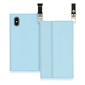 LOOF Strap Apple iPhone XS Maxケース 手帳型 ショルダーストラップ ショルダータイプ 首掛けストラップ ネックストラップ 取り外し可能 長さ調節 肩掛け シンプル レディース メンズ 観戦 耐衝撃 落下防止 かわいい カード