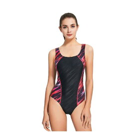 [Xinjd] レディース 競泳用水着 女性 水着 体型カバー フィットネス水着 レディース スイムウェア ソフト肌触り 女性用 2XL ナツメ本