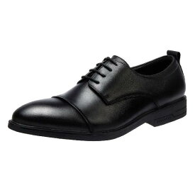 [JOYWAY] メンズ 革靴 ビジネスシューズ スーツ靴 紳士靴 通勤靴 レザー 紳士 皮靴 カジュアル 歩きやすい 防臭 防水 通気性 蒸れない 黒