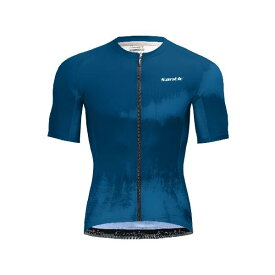 Santic メンズ サイクリングジャージ 半袖 サイクルジャージ サイクルウェア 通気性が良い 吸湿速乾 UVカット サイクルウェア 2233-ブルー L