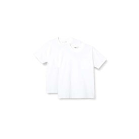 [ボディワイルド] 半袖Tシャツ 2枚組 クルーネック Tシャツ ヘビーウエイト 超厚手 綿100%1天竺 ポケット付 BW5214 メンズ ホワイト 日本 M (日本サイズM相当)