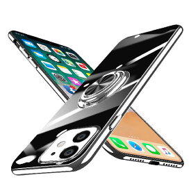 【WYEPXOL】 iPhone 11 ケース リング付き クリア tpu シリコン 軽量 薄型 メッキ加工 一体型 ソフト アイフォン 11 カバー 耐衝撃 透明 黄ばみなし 耐久 車載ホルダー対応 ストラップホール付き スタンド機能 全面保護 人気