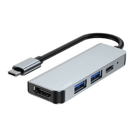 LOOF 4ポートハブ USB Type-C 4in1 HDMI ハブ 【 4K HDMI x1 PD Type-C x1 USB 3.0 x1 USB 2.0 x1 】 高速転送 USB3.0 変換アダプタ 4K HDMI 薄型 小型 コンパクト 高性