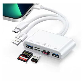 USB C SDカードリーダー カードリーダー 相互転送 SD/TFカードと互換性のあるポータブルカードリーダー に適用するiPhone/iPad/Android/Mac/コンピューター/カメラ/MacBookUSB C SDカードリーダー