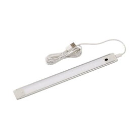 ELPA エルパ LEDバーライト(多目的灯) USB給電 30cm 昼光色 プッシュスイッチで点灯消灯 角度調節可能 導光板使用でスリムにムラなくしっかり明るい ALT-USB2030PS(D)