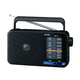 朝日電器 ELPA(エルパ) AM/FMポータブルラジオ 大音量で聴ける大型9cmスピーカー ER-H100