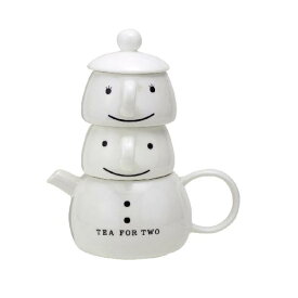 サンアート かわいい食器 「 Tea for Two 」 ティーポット&カップ(2人用ティーセット) ホワイト SAN201