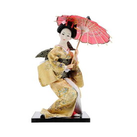 BESTOYARD 舞踊 舞妓 日本人形 日本のお土産 外国人へのプレセント デスクトップ芸者飾り 25cm ミニチュア 誕生日プレゼント 日本土産 オフィスの装飾（黄色）