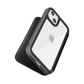 Premium Style iPhone 13 mini用 ガラスフリップケース ブラック PG-21JGF01BK