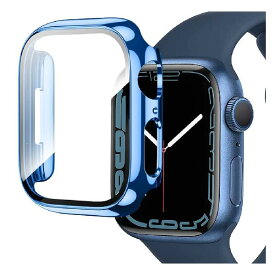 Miimall 対応 Apple Watch 8 45mm/7 45mm一体型ケース 光沢色 アップルウォッチシリーズ 8 2022 ケース フイルム 金属光沢色 電気めっき加工 傷防止 防衝撃 液晶全面保護 Apple Watch Series 7 強