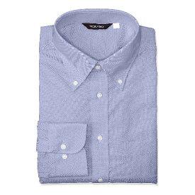 [モンブラン] 男女兼用 形態安定 ボタンダウンシャツ 長袖 CX2503 ブルー (CX2503-4) 日本 5L (日本サイズ5L相当)