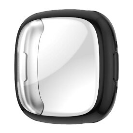 Miimall 対応Fitbit Versa 4/Sense 2ケース フィットビット Versa4 【全面保護カバー 】 擦り傷防止 柔らかいTPU素材 フィットビット Versa 4 バンパー 軽量薄型 耐衝撃 メッキ加工 Fitbit Versa4
