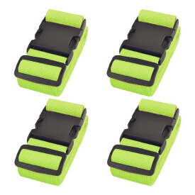 Azarxis スーツケースベルト 荷締めベルト 荷締バンド 荷物固定 調節可能 荷崩れ防止 トランクベルト 梱包バンド 荷物ストラップ 4本セット (2 - 緑 - 幅50mm 1.8m)