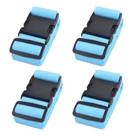 Azarxis スーツケースベルト 荷締めベルト 荷締バンド 荷物固定 調節可能 荷崩れ防止 トランクベルト 梱包バンド 荷物ストラップ 4本セット (2 - 青 - 幅50mm 1.8m)