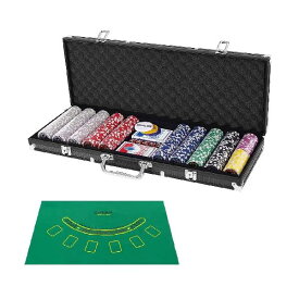 Costway ポーカーセット ポーカーチップ チップ 500枚 数字入り カジノチップ カジノゲーム トランプ付き マット付き ブラックケース