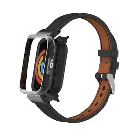 T-BLUERはXiaomi Redmi Watch 2 Liteバンドと互換性があり、Xiaomi Redmi Watch 2Liteフィットネストラッカー用のメタルフレーム付き交換用レザーストラップリストバンドアクセサリー