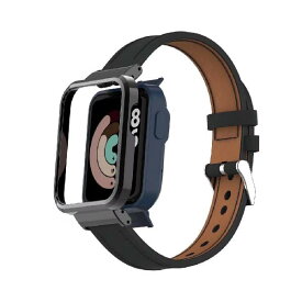 T-BLUERはXiaomi Mi Watch Liteバンドと互換性があり、Redmi Watch Lite フィットネストラッカー用のメタルフレーム付き交換用レザーストラップリストバンドアクセサリー