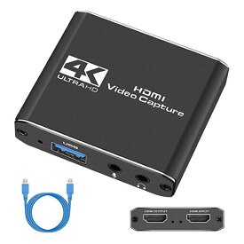 キャプチャーボードSwitch ゲームキャプチャー ビデオキャプチャー、4K 30HZ HDMIパススルー、HDMI キャプボ、1080P 60Hz USB2.0/3.0ャプチャボード、HDCP、ゲーム録画/実況/配信/ライブ会議などに用、Nintend