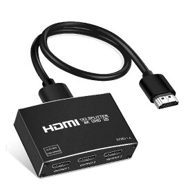 NEWCARE HDMIスプリッター 1入力3出力 同時出力 HDMI 分配器 4K HDCP 1.4 3D 対応 PC Xbox PS4 Fire TV Stick Apple TV用（高速HDMIケーブル付き）