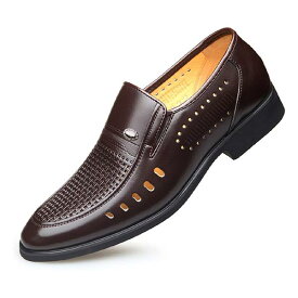 Size:26.5cm browns [D.IIZOO] ビジネスシューズ メンズ 夏 メッシュ カジュアル オフィス 革靴 紳士靴 フォーマル ウォーキングシューズ ドレスシューズ ローファー 滑り止め 軽量 通気 YY737