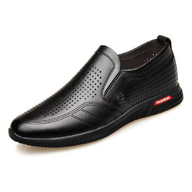 26.5cm ブラック [D.IIZOO] 6cm身長アップ シークレットシューズ ビジネスシューズ メンズ 背が高くなるシークレット カジュアルシューズ 夏 メッシュ 革靴 オフィスシューズ 紳士靴 通気性