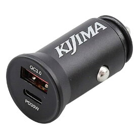 キジマ(Kijima) USB変換アダプター USBチャージャー 12Vシガーソケットタイプ 2ポート タイプA&タイプC 304-6222