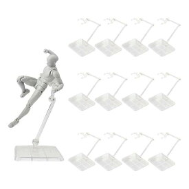 12個入り プラモデル フィギュア スタンド 台座 1/144 180度可動 スケール ポリカーボネート製 角度調整 ディスプレイスタンド 飾る 模型 人形 act stage 透明色