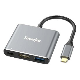 USB Type c HDMI アダプタ Tuwejia usb タイプc 4K 解像度 hdmiポート+USB 3.0ポート+USBタイプC急速PD充電ポート 3-in-1 変換 アダプタ UHDコンバータ MacBook Pro/MacBook Ai