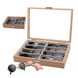 サングラス収納ケース メガネ収納ボックス 8本用 木製の眼鏡の収納ボックス コレクションケース ジュエリー収納 小物アクセサリ収納 眼鏡ケース