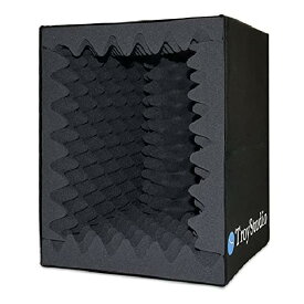 TroyStudio ポータブルレコーディングボーカルブースサウンドボックス - リフレクションフィルター & マイクアイソレーションシールド - 大型、折りたたみ式、スタンドマウント可能、高密度の吸音フォーム (小きいサイズ)