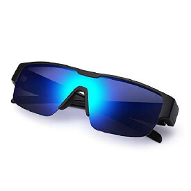 TINHAO 偏光レンズ スポーツサングラス TR90フレーム めがねの上から掛ける 偏光オーバーグラス UV400 紫外線カット バイク用サングラス/釣りサングラス/ゴルフサングラス/トライブサングラス (ブルーミラー)