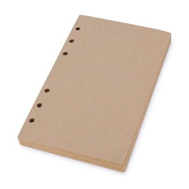 標準6穴補充可能手帳リフィル 手帳リフィルノート 80枚 A6- クラフト紙 空白