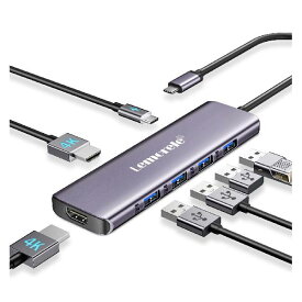 HDMI*2 4K@30Hz USB C ハブ アダプタ 7-in-1 Lemorele HDMI マルチポート USB C ハブ Type-C 100W PD充電 USB 3.0*1 USB 2.0 *3 MicroUSB-C 交換アダプタ MacBo